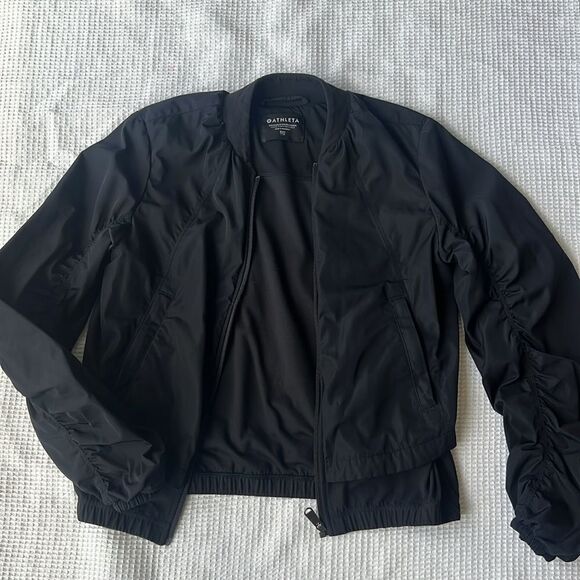 Athleta Women's Black Bomber Jacket sz XXS - Picture 9 of 10